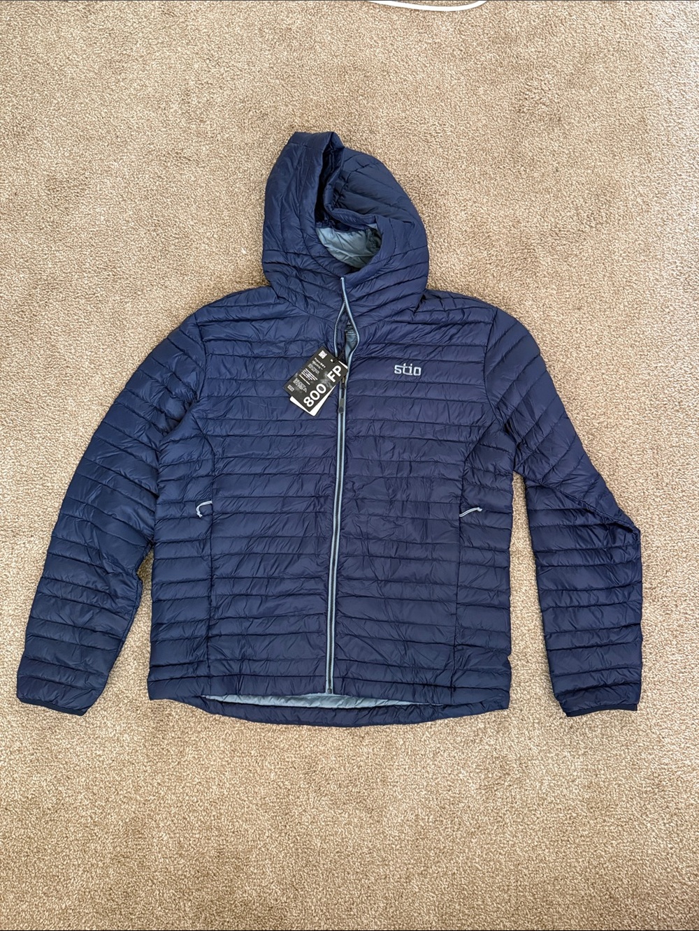 Stio Men's Navy Hooded Pinion Puffer Jacket